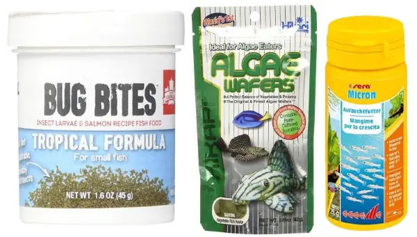 Recommended foods fluval bug bites hikari algae wafers sera micron
