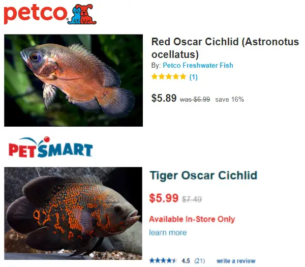Oscar prices at petsmart and petco