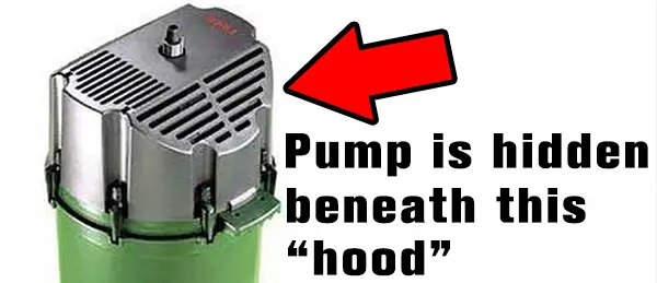 eheim 2262 pump is hidden under the hood