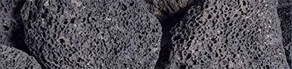 close up of lava rock aquarium filter media